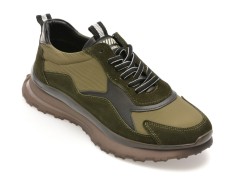 Pantofi sport GRYXX kaki, ED01, din material textil si piele naturala