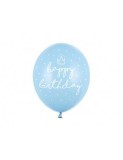 Set 10 baloane latex bleu HAPPY BIRTHDAY 30 cm