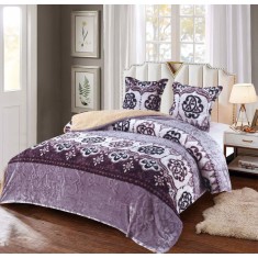 Lenjerie Pat Cocolino Cozaro Co032, Microfibra Plusata, 3 Piese, , Lila