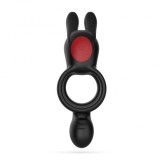 Inel de Penis Crushious Dingo Dublu Vibrator cu Telecomanda, 9 Moduri Vibratii, Silicon+ABS, USB, 16 cm