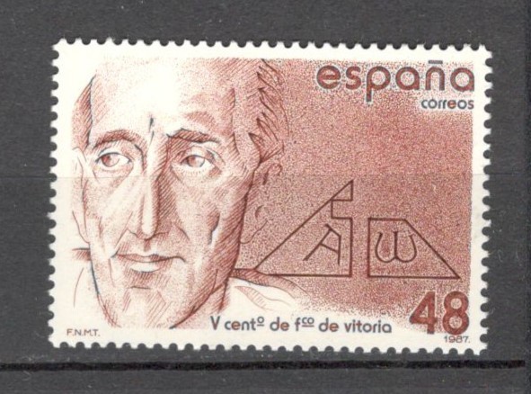 Spania.1987 500 ani nastere F.de Vitoria-teolog SS.255