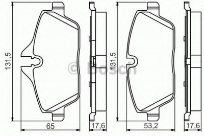 Set placute frana,frana disc MINI MINI (F55) (2014 - 2016) BOSCH 0 986 495 251 foto