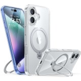 Husa iPhone 16 Plus Torras Ostand Spin MagSafe Series, transparenta