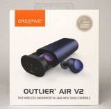 Casti True Wireless Creative Outlier Air V2, Bluetooth, In-Ear, Microfon, IPX5, 12h Autonomie, Negru