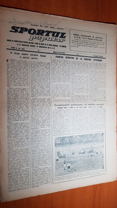 sportul popular 25 mai 1954-sportivii la minerul petrosani,ilie oana ploiesti