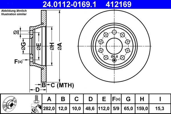 ATE 24.0112-0169.1 Disc frana