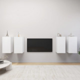 vidaXL Dulapuri TV, 4 buc., alb, 30,5x30x60 cm, lemn prelucrat 3078740