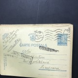 CP01 Carte poștală veche Constanța - Timișoara, ștampilă CENZURAT, militară, interbelică / retro