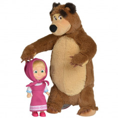 Set Simba Masha and The Bear papusa Masha 12 cm si ursulet de plus 25 cm foto