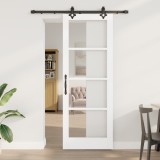 Ușa Glisantă vidaXL cu Set de Montaj Alb 78x211 cm din Lemn Solid de Pin