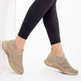 Cumpara ieftin Pantofi sport dama bej din material textil Aceline, 39