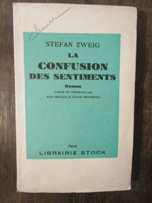 LA CONFUSION DES SENTIMENTS-STEFAN ZWEIG foto