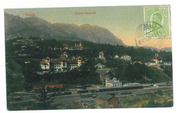 4447 - SINAIA, Railway Station, Romania - old postcard - used - TCV - 1915