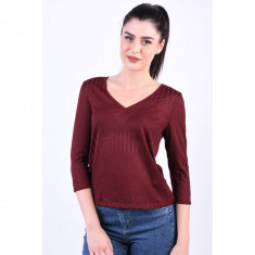 Bluza Only Pearly 3/4 V-Neck Tawny Port foto