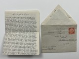 Plic cu o ștampilă și marcă poștală din perioada Germaniei Naziste, folosită pentru transportul aerian, anul 1933, cu scrisoare