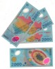 SV * Romania LOT 2 x 2000 LEI 1999 * ECLIPSA * Seria 005A... / Serii Consecutive