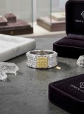 Inel Lat din Argint 925 cu Zirconiu Galben Canary si Cristale Bagheta GEMS CO, Marimea 57