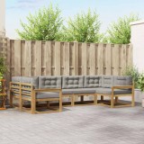 vidaXL Set de canapele de exterior cu pernă 6 pcs Alb și gri deschis 3386925