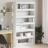 VidaXL Bibliotecă Albă Alb Lemn prelucrat 100 x 30 x 198 cm Rafturi