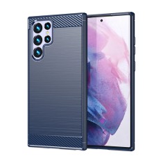 Husa carbon pentru samsung galaxy s22 ultra 5g, tech protects, blue foto