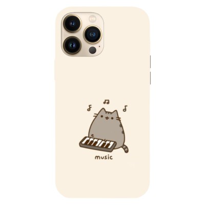 Husa compatibila cu Apple iPhone 14, Viceversa, model Lets do music Pusheen , Silicon, TPU foto