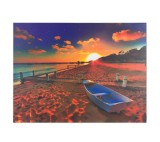 Tablou canvas, apus de soare pe plaja, 80 x 60 x 1.5 cm