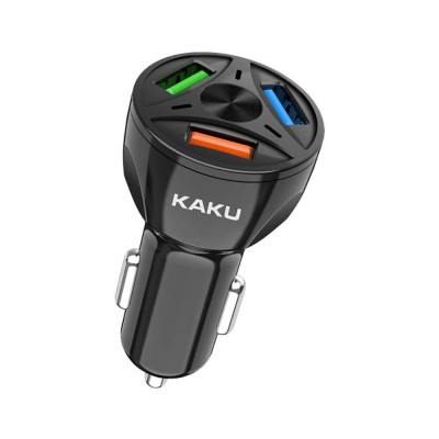 Incarcator Priza Auto Kakusiga KSC-493, 3xUSB-A PD 20W Fast Charge cu cablu USB-C, Negru foto