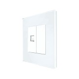 Cumpara ieftin Priza internet Luxion cu rama din sticla alba, design modern