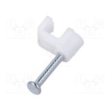 Element de susținere natural pentru cablu plat TIE10 - 100 buc cu cui