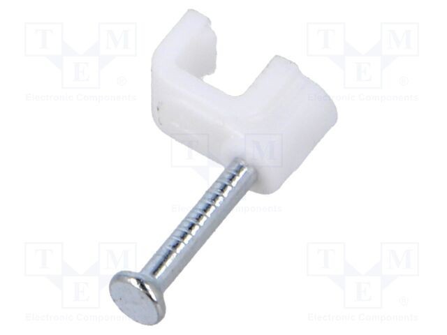 Element de susținere natural pentru cablu plat TIE10 - 100 buc cu cui
