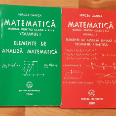Manuale matematica clasa XI, profil M1 Mircea Ganga (2 vol)