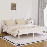 VidaXL Cadru de pat, alb, 160x200 cm, lemn masiv de pin