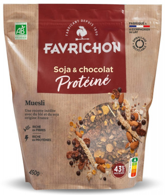 Musli BIO cu 43% proteine, soia si ciocolata Favrichon foto