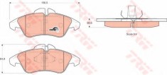 Set placute frana,frana disc VW LT II bus (2DB, 2DE, 2DK) (1996 - 2006) TRW GDB1220 foto