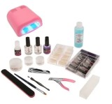 Cumpara ieftin Sistem bifazic - kit mare unghii cu gel Profi 1, lampă roz UV cu 4 becuri