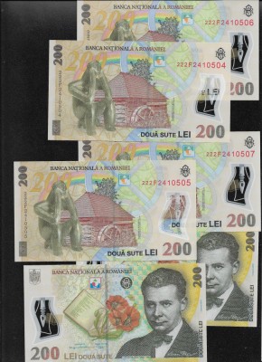 200 lei 2022 (2018) unc pret pe bucata foto