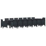 vidaXL Set de masă de grădină cu perne cu pernă 17 pcs Antracit PP 3378652