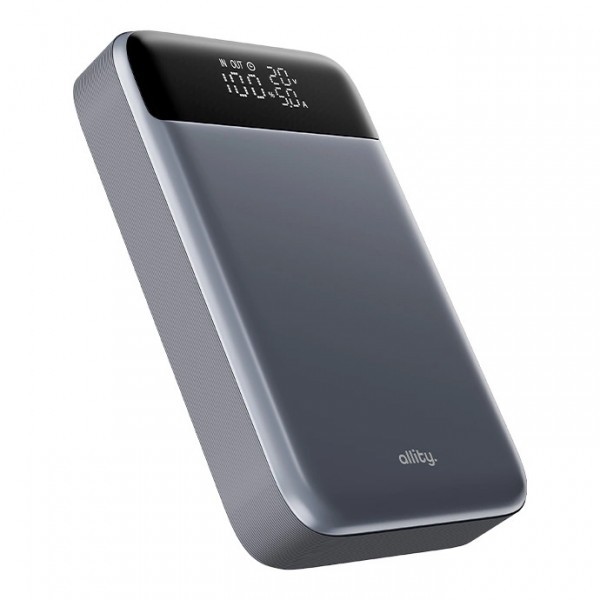 Baterie Externa Allity. APB-200 PocketPower, 10000mAh, 33W, QC + PD, 1 x USB-A - 1 x USB-C, Gri
