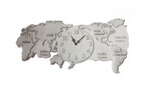 Ceas Perete Harta Lume Alb 78cm Plastic Quartz Analogic Modern Decorativ
