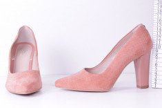 Pantofi noi din piele - roz pudrat foto