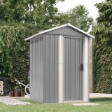 Sopron gradina vidaXL, 126x97.5x177cm, otel zincat, gri, magazie unelte, depozitare exterior