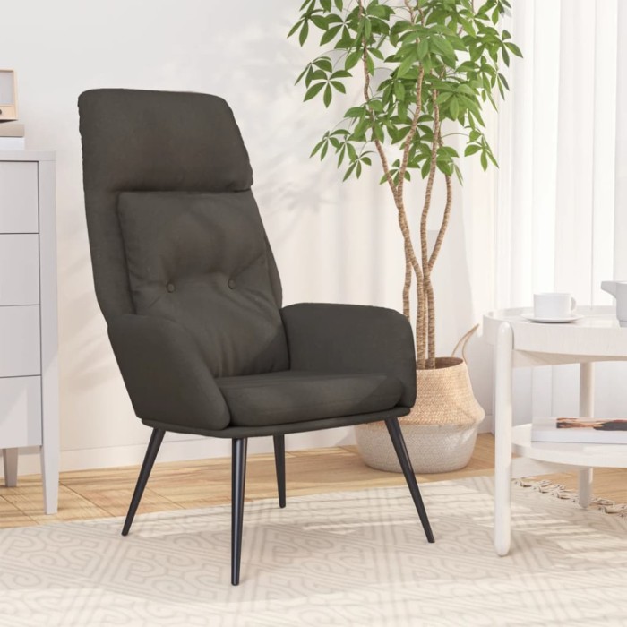 vidaXL Fotoliu rabatabil, gri &icirc;nchis, piele &icirc;ntoarsă artificială 341282