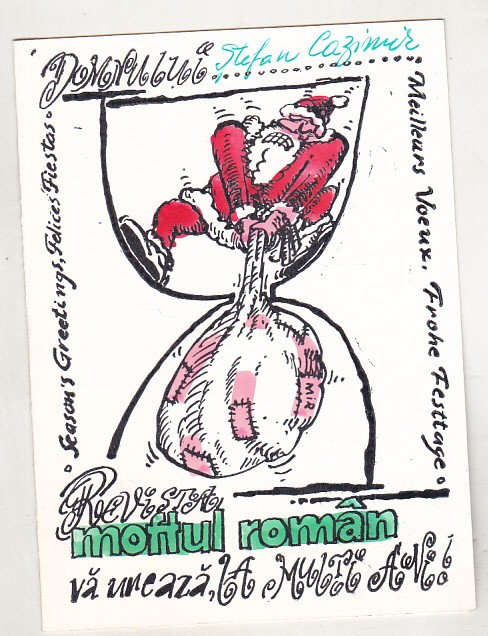 bnk cp Felicitare Anul Nou 1992 - Revista Moftul roman