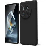 Husa de protectie, flippy, pentru oneplus 12 5g, liquid silicone, cu microfibra pe interior, protectie antisoc, compatibil incarcare wireless, negru