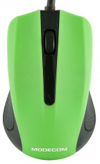 Mouse cu fir Modecom, 3 butoane, Optic, Verde foto