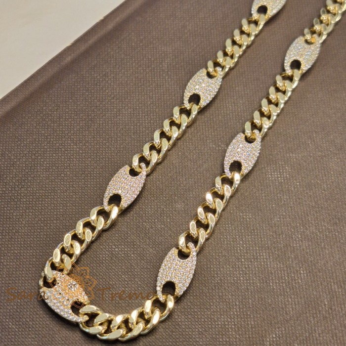 Colier aur 14K placat , Puterea Stralucirii 50 cm