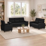 Cumpara ieftin Set de canapea 3 pcs Negru Tesatura
