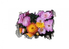 Autocolant decorativ, Gaura in perete, Arbori si flori, Multicolor, 83 cm, 345ST-3 foto
