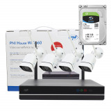 Pachet Kit supraveghere video PNI House WiFi660 NVR si 4 camere wireless, 3MP cu HDD 1tb inclus
