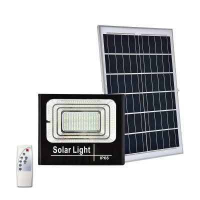 Proiector LED cu panou solar, telecomanda, 60W foto